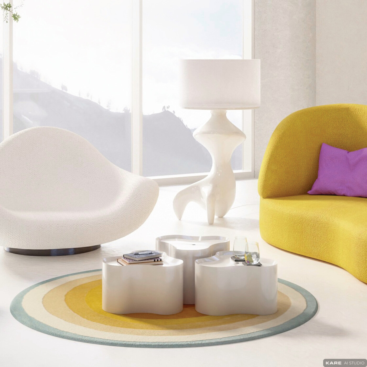 Стол приставной KARE x Karim Rashid Lotus White 30 см от KARE Design