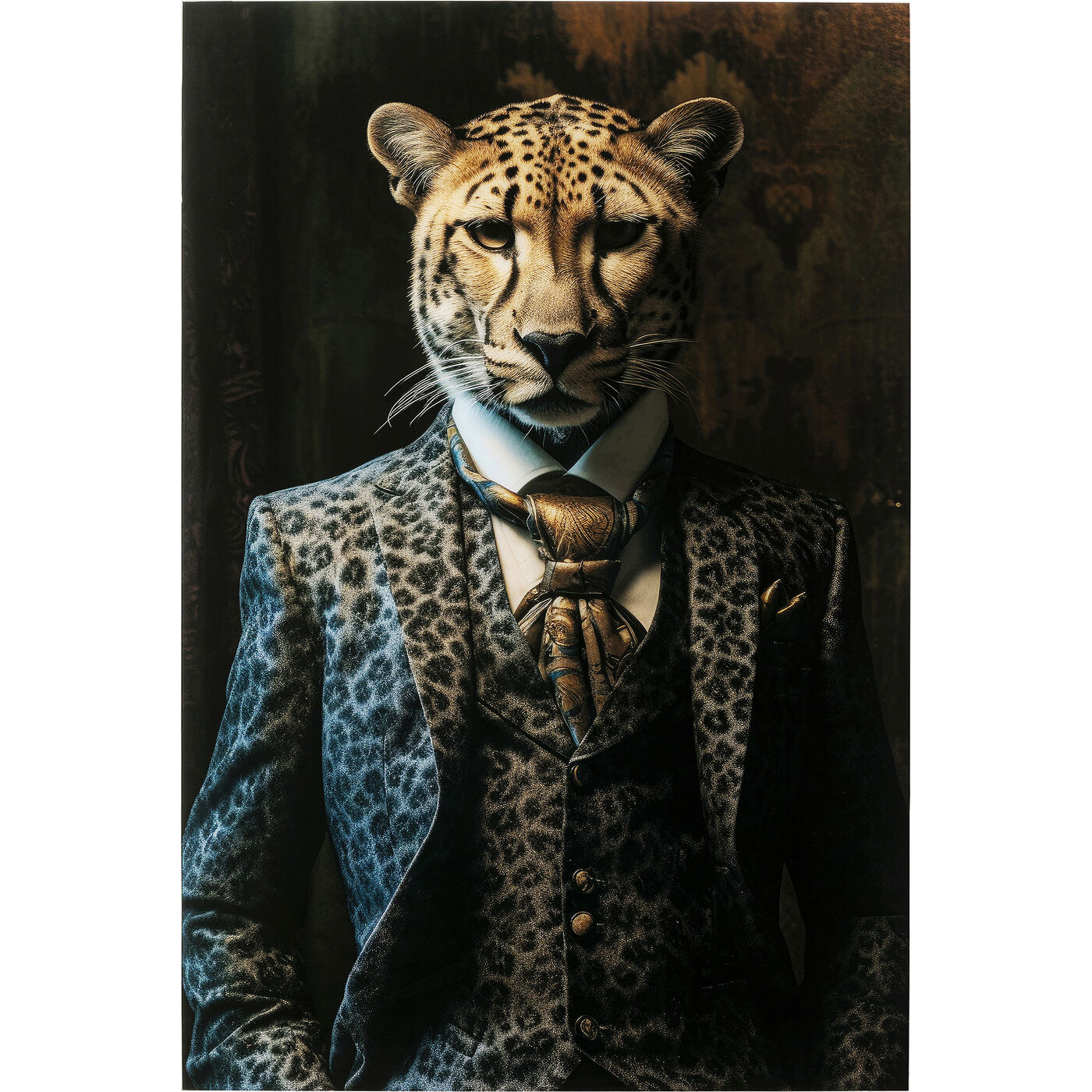 Картина стеклянная Mister Leo «Леопард в костюме» 40x30 см