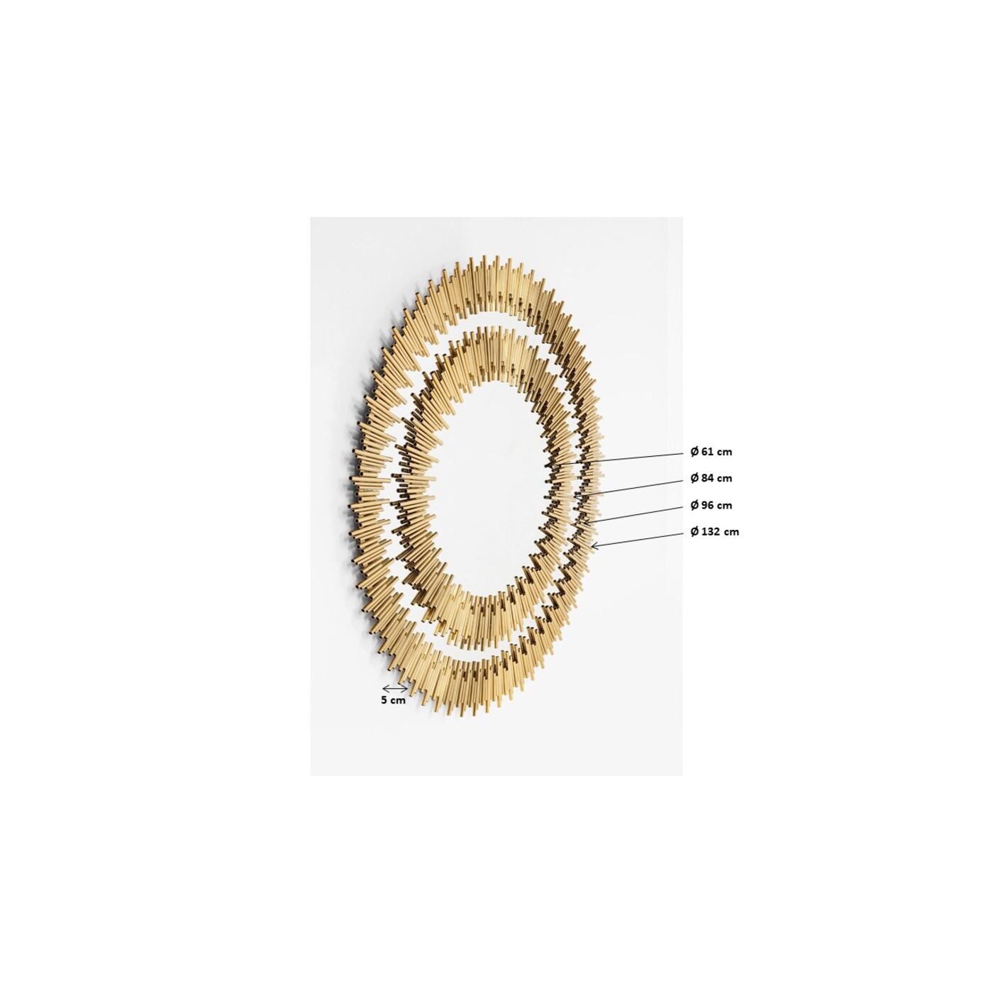 Зеркало Solare Gold Ø132 см от KARE Design