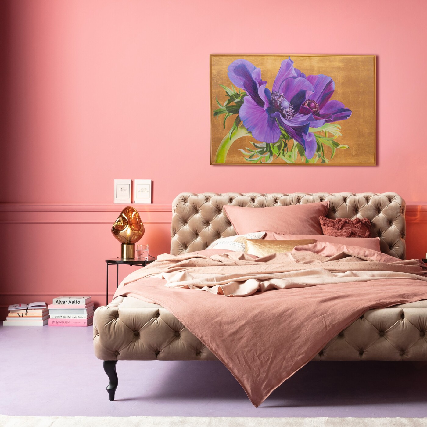 Картина в раме Violet «Ирисы» 150x100 см, Фиолетовый от KARE Design