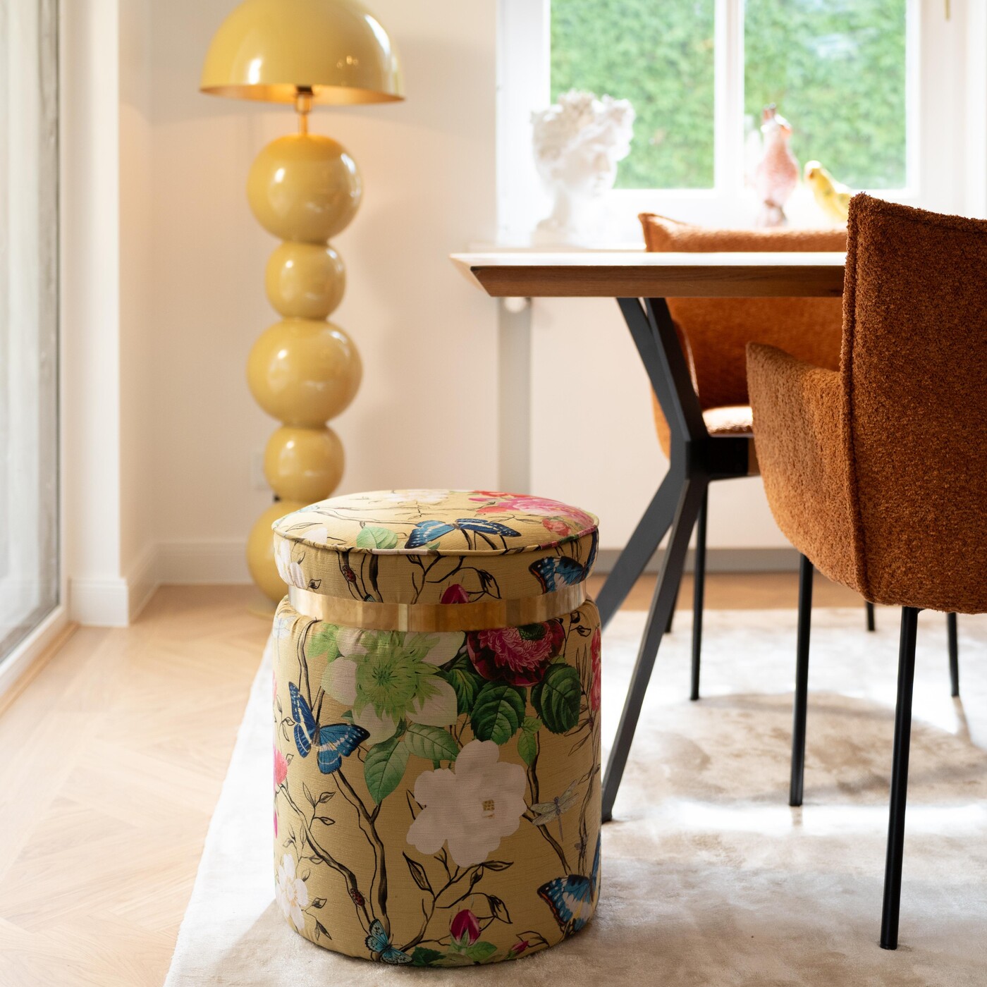 Пуф Flower Fever Yellow Ø39cm от KARE Design