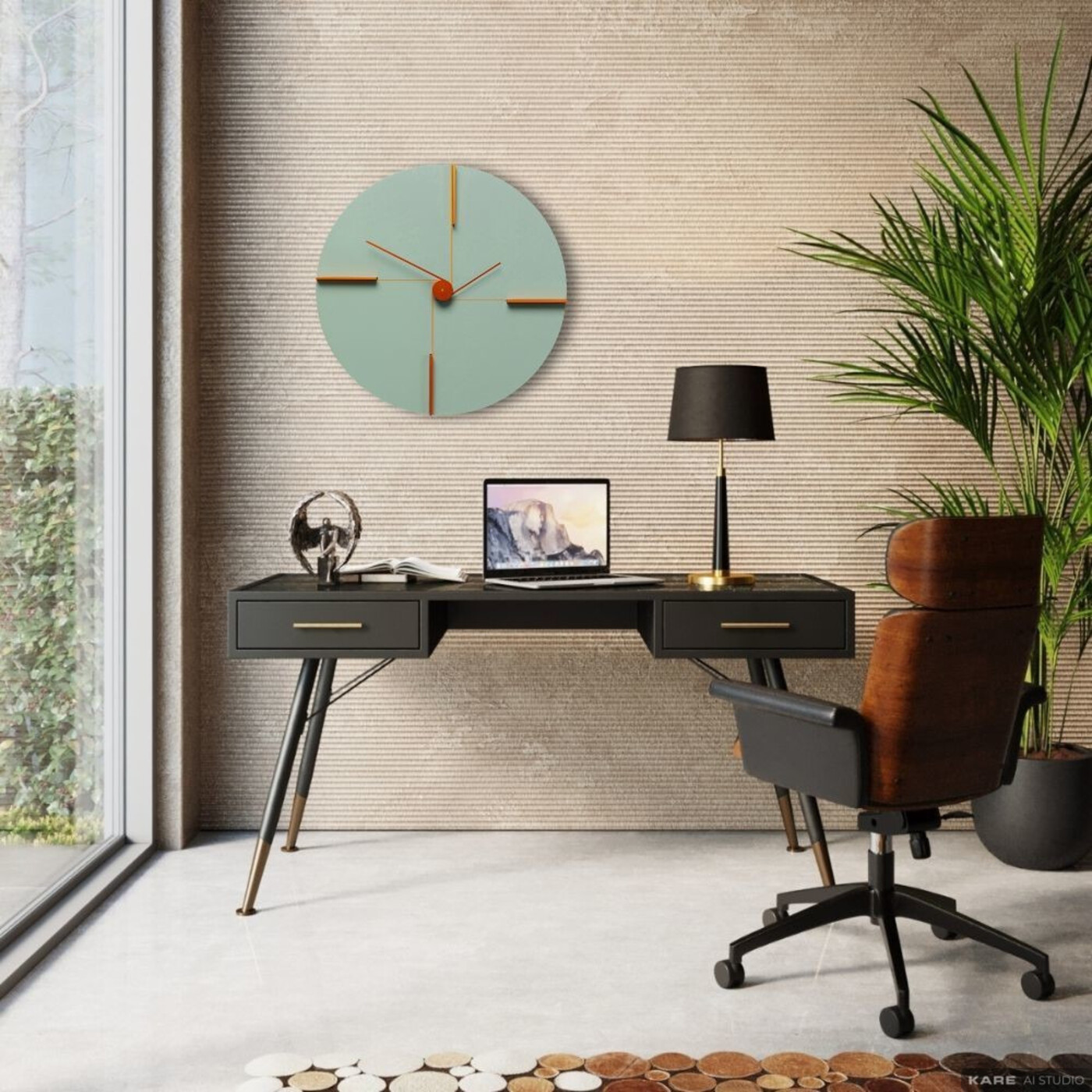 Часы настенные Felice «Феличе» Ø30 см, Зелёный от KARE Design